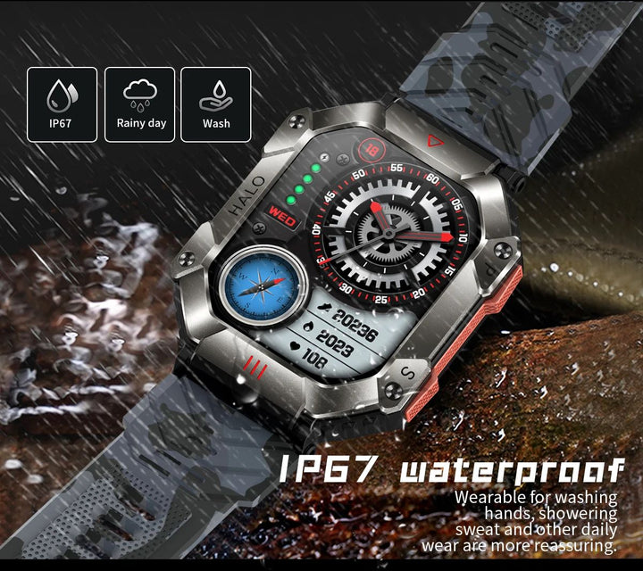 Smart Watch for Android & iOS - Fitness Tracker, IP68 Waterproof, Military-Grade Health Monitor, AI Voice, Bluetooth Call - Q-Happiness LTD