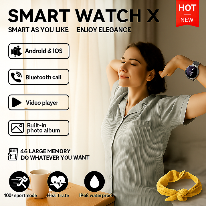 DT Advanced Smart watch with Health and Fitness Tracking, Bluetooth Calling - Waterproof and High-Resolution Display - Q-Happiness LTD