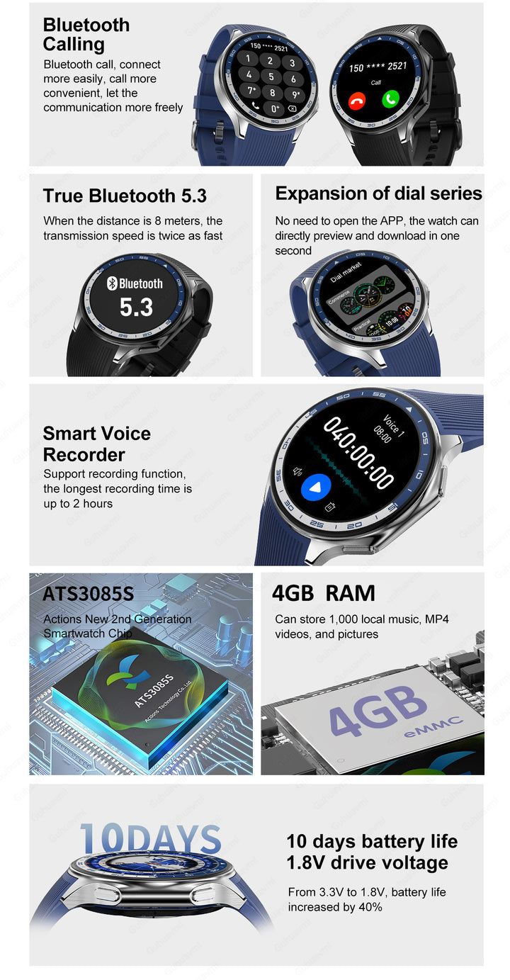 DT Advanced Smart watch with Health and Fitness Tracking, Bluetooth Calling - Waterproof and High-Resolution Display - Q-Happiness LTD