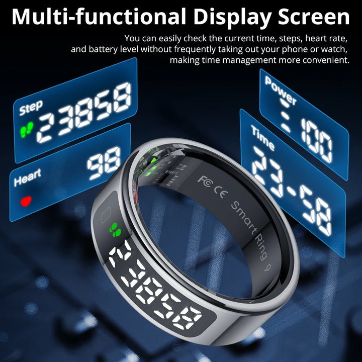 COLMI R12 Smart Ring with Display Screen and Touch, Wireless Charging, Health Manager, 5 ATM Waterproof For Men Women
