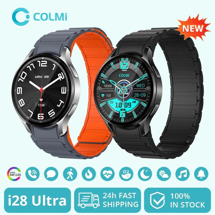 COLMI i28 Ultra AI Smartwatch AMOLED Display, Built-in AI Da-GPT, Muslim Prayer, Bluetooth Call Watch, Smartwatch For Men Women - Q-Happiness LTD