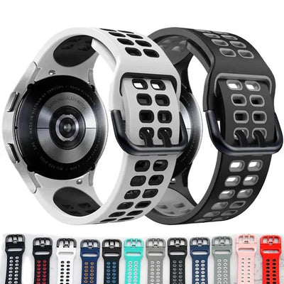 20mm Silicone Strap for Samsung Galaxy watch series 4 Classic 46mm 42mm 5 pro 45mm Silicone bracelet Galaxy Watch 5/4 44mm 40mm - Q-Happiness LTD