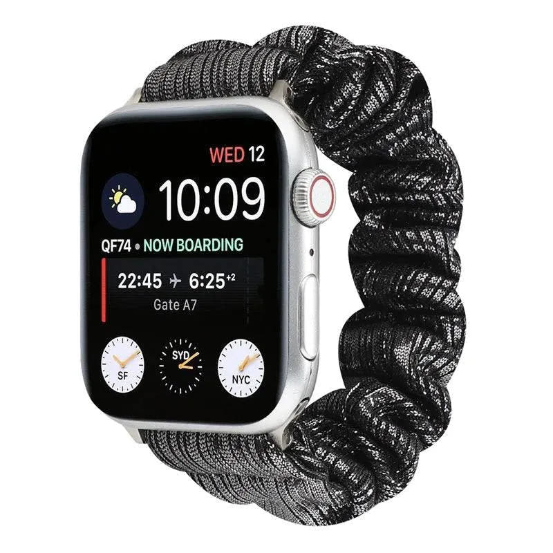 Hair Ring Creative strap For Apple Watch 38mm 40mm 41mm 42mm 44 45mm Elastic Fabric Watch band For iwatch Series 7 6 SE 5 4 3 2 - Q-Happiness LTD