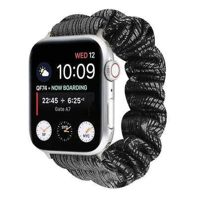 Hair Ring Creative strap For Apple Watch 38mm 40mm 41mm 42mm 44 45mm Elastic Fabric Watch band For iwatch Series 7 6 SE 5 4 3 2 - Q-Happiness LTD