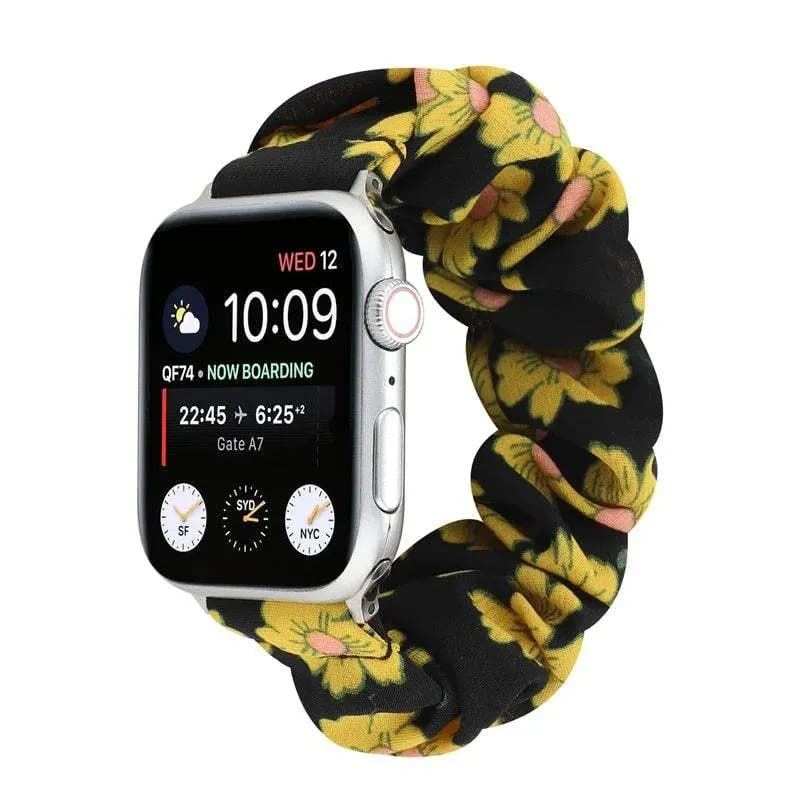 Hair Ring Creative strap For Apple Watch 38mm 40mm 41mm 42mm 44 45mm Elastic Fabric Watch band For iwatch Series 7 6 SE 5 4 3 2 - Q-Happiness LTD