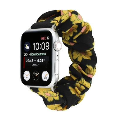 Hair Ring Creative strap For Apple Watch 38mm 40mm 41mm 42mm 44 45mm Elastic Fabric Watch band For iwatch Series 7 6 SE 5 4 3 2 - Q-Happiness LTD