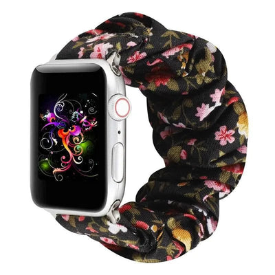 Hair Ring Creative strap For Apple Watch 38mm 40mm 41mm 42mm 44 45mm Elastic Fabric Watch band For iwatch Series 7 6 SE 5 4 3 2 - Q-Happiness LTD
