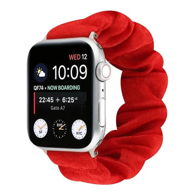 Hair Ring Creative strap For Apple Watch 38mm 40mm 41mm 42mm 44 45mm Elastic Fabric Watch band For iwatch Series 7 6 SE 5 4 3 2 - Q-Happiness LTD