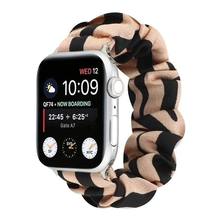 Hair Ring Creative strap For Apple Watch 38mm 40mm 41mm 42mm 44 45mm Elastic Fabric Watch band For iwatch Series 7 6 SE 5 4 3 2 - Q-Happiness LTD