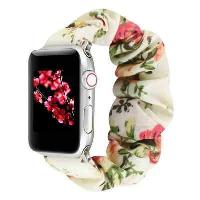 Hair Ring Creative strap For Apple Watch 38mm 40mm 41mm 42mm 44 45mm Elastic Fabric Watch band For iwatch Series 7 6 SE 5 4 3 2 - Q-Happiness LTD