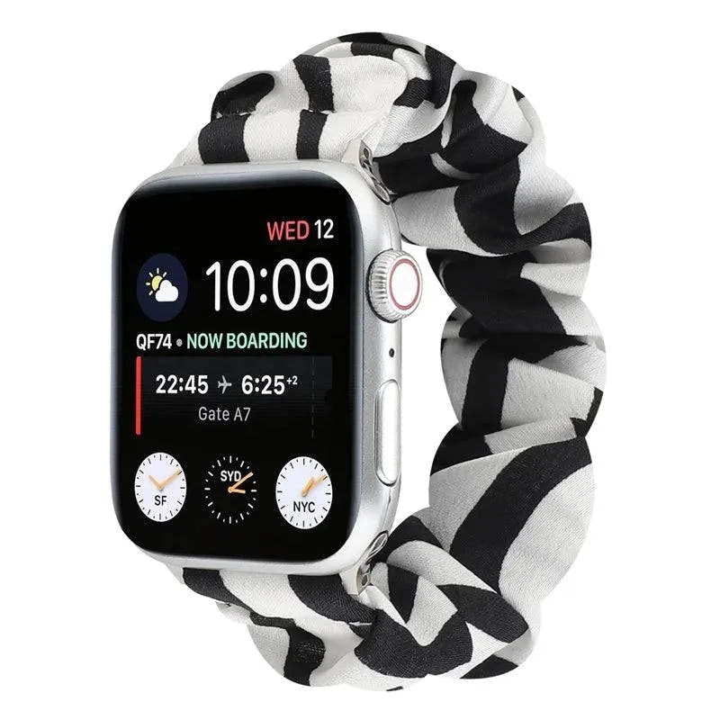 Hair Ring Creative strap For Apple Watch 38mm 40mm 41mm 42mm 44 45mm Elastic Fabric Watch band For iwatch Series 7 6 SE 5 4 3 2 - Q-Happiness LTD