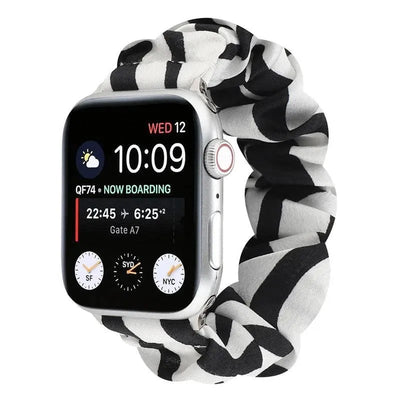 Hair Ring Creative strap For Apple Watch 38mm 40mm 41mm 42mm 44 45mm Elastic Fabric Watch band For iwatch Series 7 6 SE 5 4 3 2 - Q-Happiness LTD