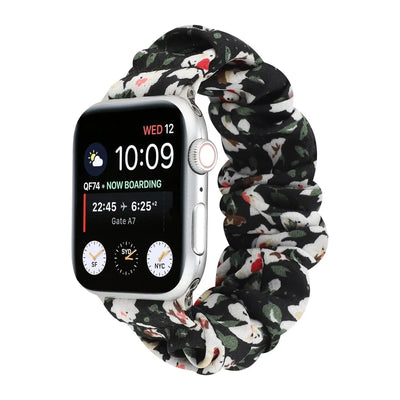 Hair Ring Creative strap For Apple Watch 38mm 40mm 41mm 42mm 44 45mm Elastic Fabric Watch band For iwatch Series 7 6 SE 5 4 3 2 - Q-Happiness LTD