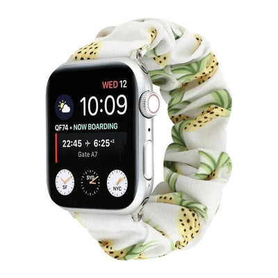 Hair Ring Creative strap For Apple Watch 38mm 40mm 41mm 42mm 44 45mm Elastic Fabric Watch band For iwatch Series 7 6 SE 5 4 3 2 - Q-Happiness LTD