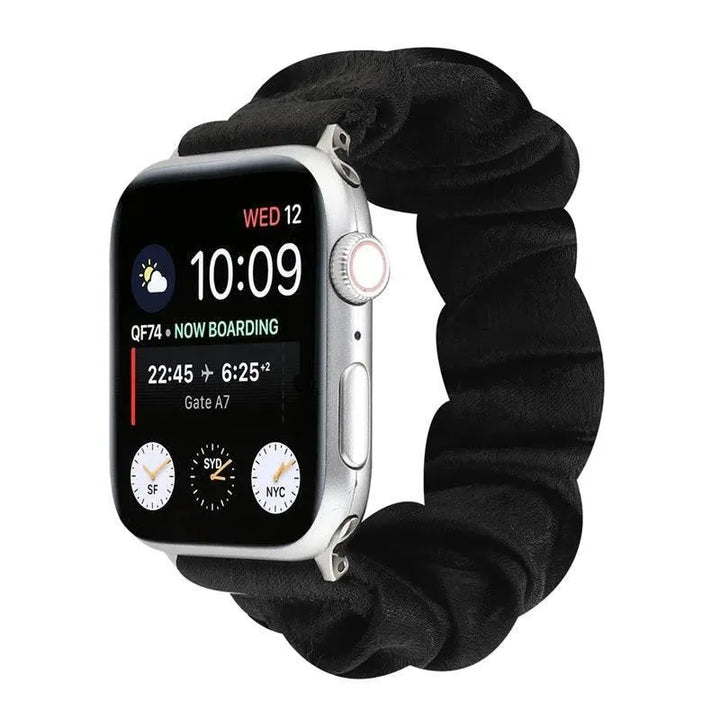 Hair Ring Creative strap For Apple Watch 38mm 40mm 41mm 42mm 44 45mm Elastic Fabric Watch band For iwatch Series 7 6 SE 5 4 3 2 - Q-Happiness LTD