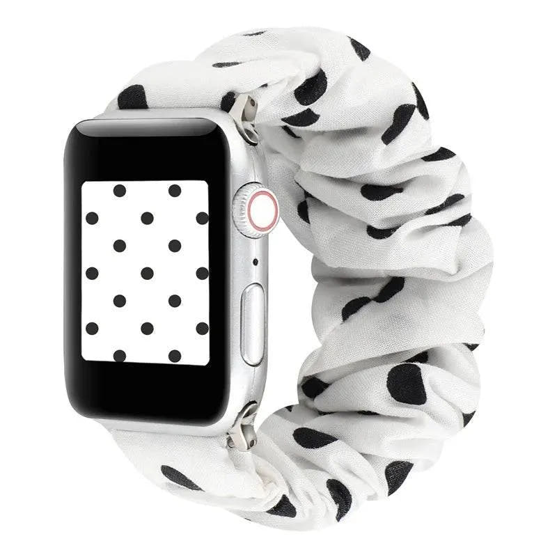 Hair Ring Creative strap For Apple Watch 38mm 40mm 41mm 42mm 44 45mm Elastic Fabric Watch band For iwatch Series 7 6 SE 5 4 3 2 - Q-Happiness LTD