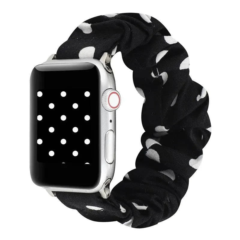 Hair Ring Creative strap For Apple Watch 38mm 40mm 41mm 42mm 44 45mm Elastic Fabric Watch band For iwatch Series 7 6 SE 5 4 3 2 - Q-Happiness LTD