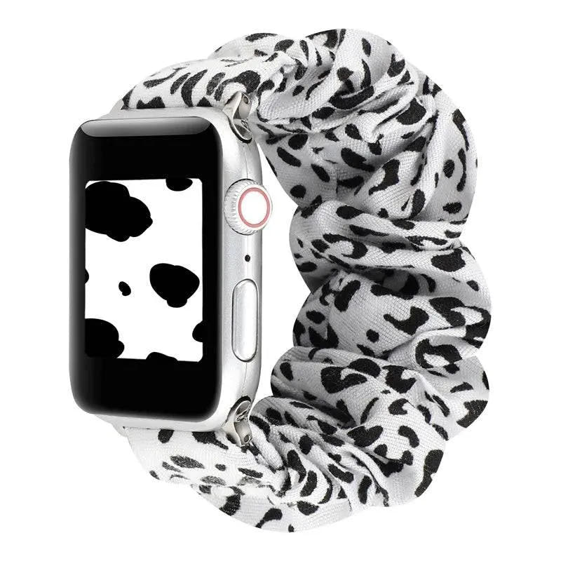 Hair Ring Creative strap For Apple Watch 38mm 40mm 41mm 42mm 44 45mm Elastic Fabric Watch band For iwatch Series 7 6 SE 5 4 3 2 - Q-Happiness LTD