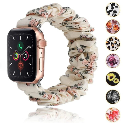 Hair Ring Creative strap For Apple Watch 38mm 40mm 41mm 42mm 44 45mm Elastic Fabric Watch band For iwatch Series 7 6 SE 5 4 3 2 - Q-Happiness LTD