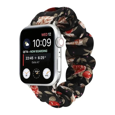 Hair Ring Creative strap For Apple Watch 38mm 40mm 41mm 42mm 44 45mm Elastic Fabric Watch band For iwatch Series 7 6 SE 5 4 3 2 - Q-Happiness LTD