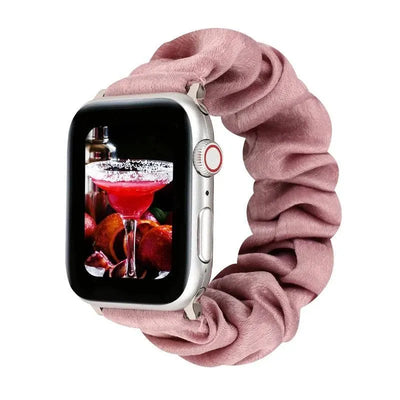 Hair Ring Creative strap For Apple Watch 38mm 40mm 41mm 42mm 44 45mm Elastic Fabric Watch band For iwatch Series 7 6 SE 5 4 3 2 - Q-Happiness LTD