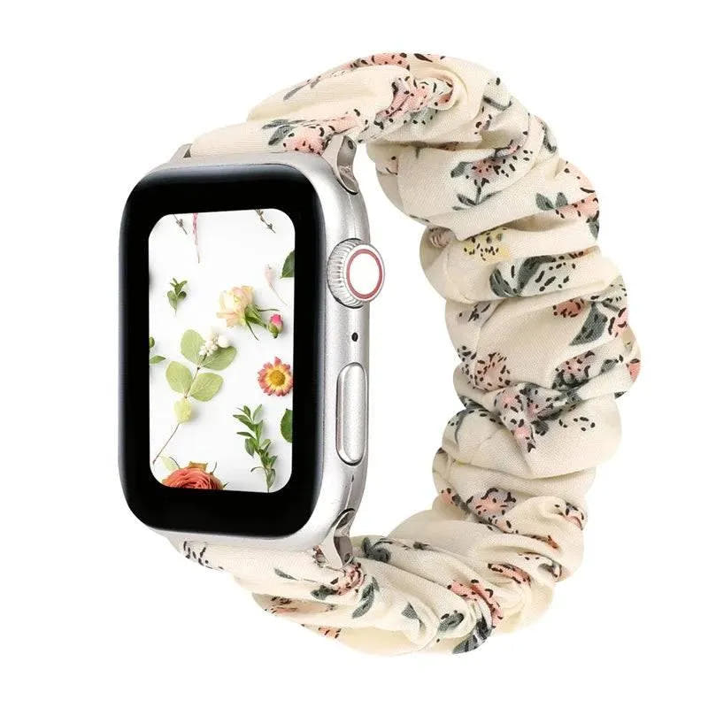 Hair Ring Creative strap For Apple Watch 38mm 40mm 41mm 42mm 44 45mm Elastic Fabric Watch band For iwatch Series 7 6 SE 5 4 3 2 - Q-Happiness LTD
