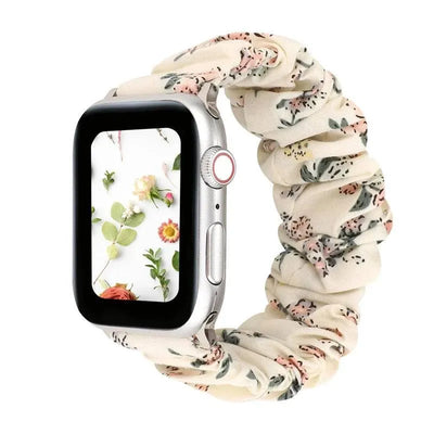 Hair Ring Creative strap For Apple Watch 38mm 40mm 41mm 42mm 44 45mm Elastic Fabric Watch band For iwatch Series 7 6 SE 5 4 3 2 - Q-Happiness LTD