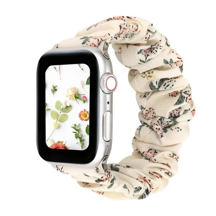 Hair Ring Creative strap For Apple Watch 38mm 40mm 41mm 42mm 44 45mm Elastic Fabric Watch band For iwatch Series 7 6 SE 5 4 3 2 - Q-Happiness LTD