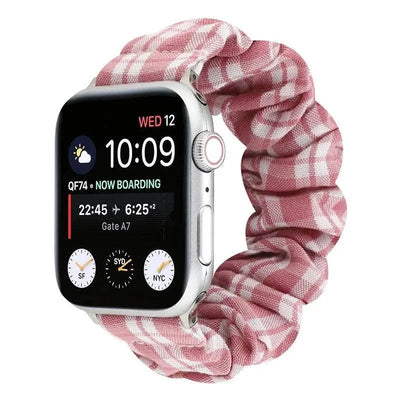 Hair Ring Creative strap For Apple Watch 38mm 40mm 41mm 42mm 44 45mm Elastic Fabric Watch band For iwatch Series 7 6 SE 5 4 3 2 - Q-Happiness LTD