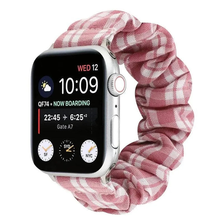 Hair Ring Creative strap For Apple Watch 38mm 40mm 41mm 42mm 44 45mm Elastic Fabric Watch band For iwatch Series 7 6 SE 5 4 3 2 - Q-Happiness LTD