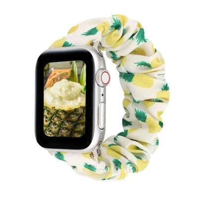 Hair Ring Creative strap For Apple Watch 38mm 40mm 41mm 42mm 44 45mm Elastic Fabric Watch band For iwatch Series 7 6 SE 5 4 3 2 - Q-Happiness LTD