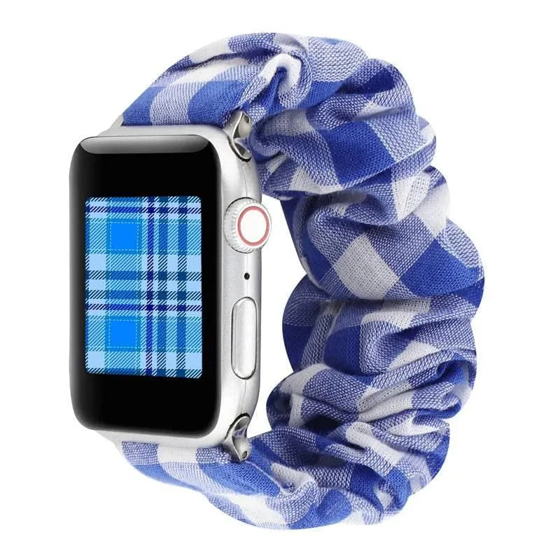 Hair Ring Creative strap For Apple Watch 38mm 40mm 41mm 42mm 44 45mm Elastic Fabric Watch band For iwatch Series 7 6 SE 5 4 3 2 - Q-Happiness LTD