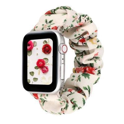 Hair Ring Creative strap For Apple Watch 38mm 40mm 41mm 42mm 44 45mm Elastic Fabric Watch band For iwatch Series 7 6 SE 5 4 3 2 - Q-Happiness LTD