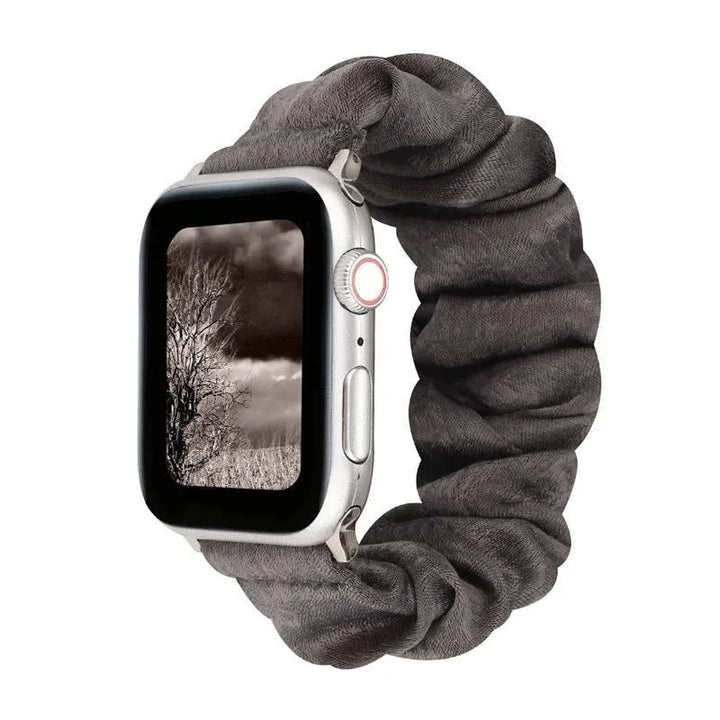Hair Ring Creative strap For Apple Watch 38mm 40mm 41mm 42mm 44 45mm Elastic Fabric Watch band For iwatch Series 7 6 SE 5 4 3 2 - Q-Happiness LTD