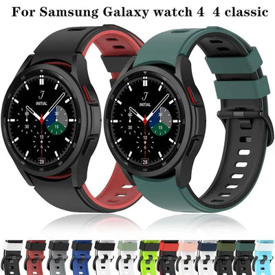 20mm watch Band For Samsung Galaxy Watch 4 classic 42mm 46mm Silicone Sports Bracelet Galaxy Watch 4 5 40 44mm 5 pro 45mm Strap - Q-Happiness LTD