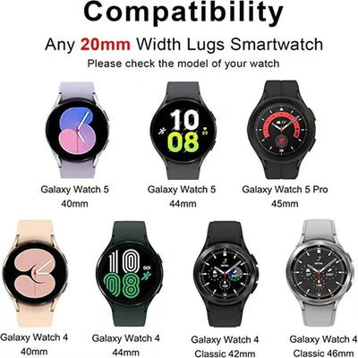 20mm watch Band For Samsung Galaxy Watch 4 classic 42mm 46mm Silicone Sports Bracelet Galaxy Watch 4 5 40 44mm 5 pro 45mm Strap - Q-Happiness LTD