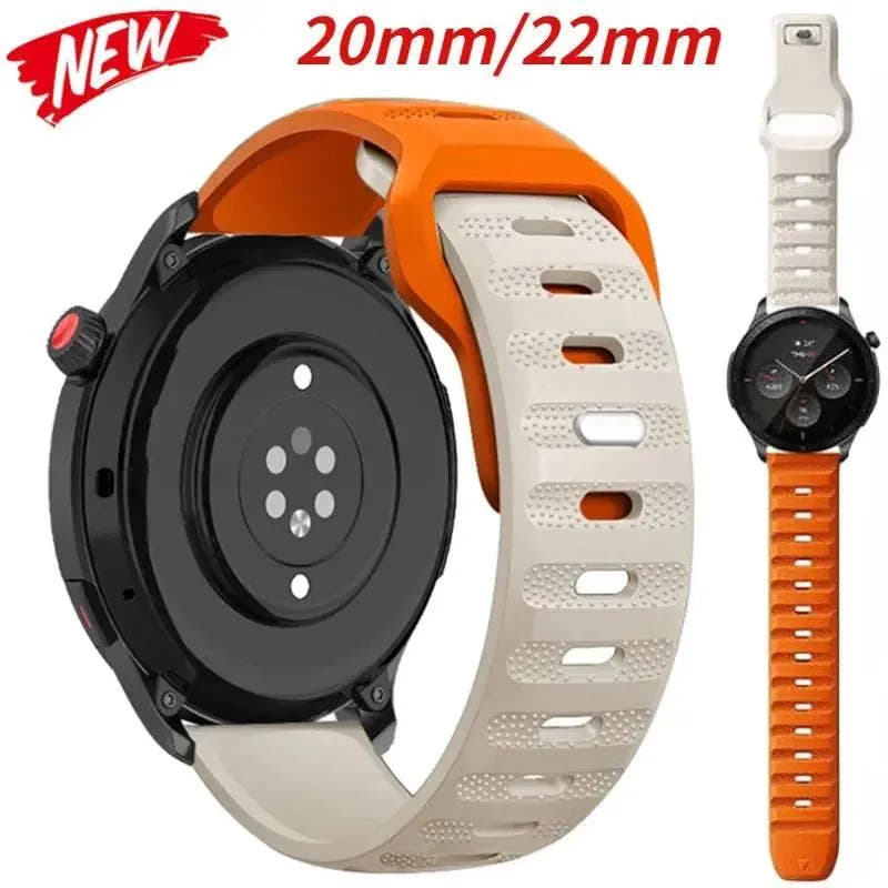 22mm 20mm Silicone Band For Huawei Watch 4/3/GT3-2 Pro Amazfit GTR 4/GTS 4 Soft Breathable Belt Samsung Galaxy Watch 6/5/4 strap - Q-Happiness LTD