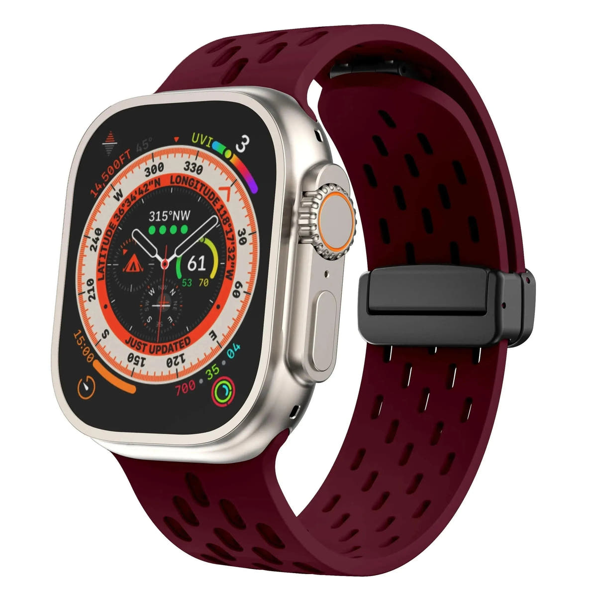 Silicone Strap for Apple watch band 49mm 46mm 45mm 44mm 40mm 41mm 38 42mm Bracelet Correa iWatch Series 10 9 8 SE 7 6 Ultra 49MM - Q-Happiness LTD