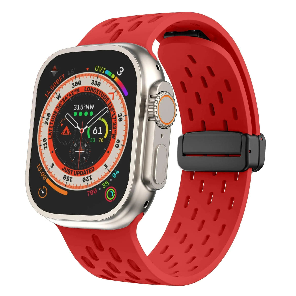 Silicone Strap for Apple watch band 49mm 46mm 45mm 44mm 40mm 41mm 38 42mm Bracelet Correa iWatch Series 10 9 8 SE 7 6 Ultra 49MM - Q-Happiness LTD