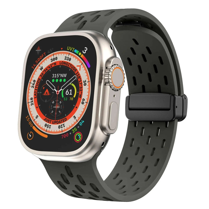 Silicone Strap for Apple watch band 49mm 46mm 45mm 44mm 40mm 41mm 38 42mm Bracelet Correa iWatch Series 10 9 8 SE 7 6 Ultra 49MM - Q-Happiness LTD