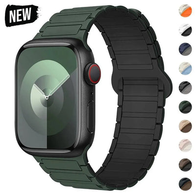 Magnetic Loop for Apple Watch Bands 44mm 40mm 49mm 45mm 41mm 38 42mm 46mm Silicone Bracelet iWatch Series ultra 10 9 8 7 Se 6 5 - Q-Happiness LTD