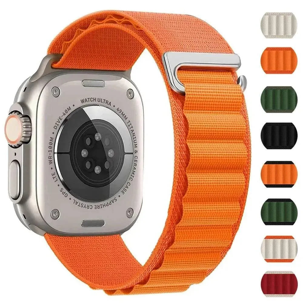 Alpine Loop Strap For Apple Watch Ultra 2 Band 49mm 9 8 7 45mm 41mm Nylon Sports Bracelet iWatch series 6 5 4 3 SE2 44 40mm 42mm - Q-Happiness LTD