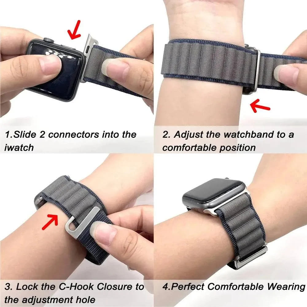 Alpine Loop Strap For Apple Watch Ultra 2 Band 49mm 9 8 7 45mm 41mm Nylon Sports Bracelet iWatch series 6 5 4 3 SE2 44 40mm 42mm - Q-Happiness LTD