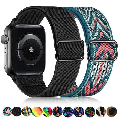 Scrunchie Strap for Apple watch band 49mm 44mm 40mm 45mm 41mm 42mm 38mm Elastic Nylon bracelet iWatch series 8 se 7 6 5 3 Ultra - Q-Happiness LTD