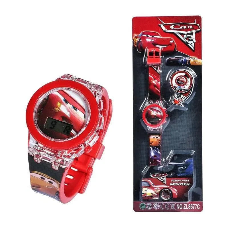 Flash Light Spiderman Kids Watch for Boys, Cartoon Shark Mickey Children Watch for Girls, Student Clock Gifts - Q-Happiness LTD