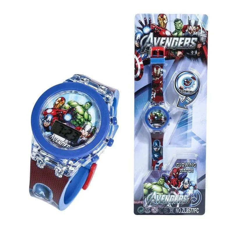 Flash Light Spiderman Kids Watch for Boys, Cartoon Shark Mickey Children Watch for Girls, Student Clock Gifts - Q-Happiness LTD