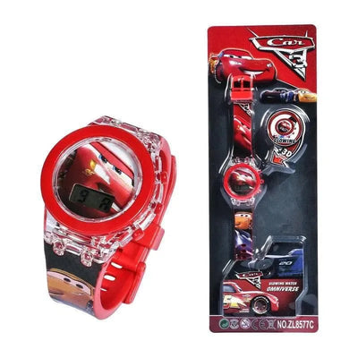Flash Light Spiderman Kids Watch for Boys, Cartoon Shark Mickey Children Watch for Girls, Student Clock Gifts - Q-Happiness LTD