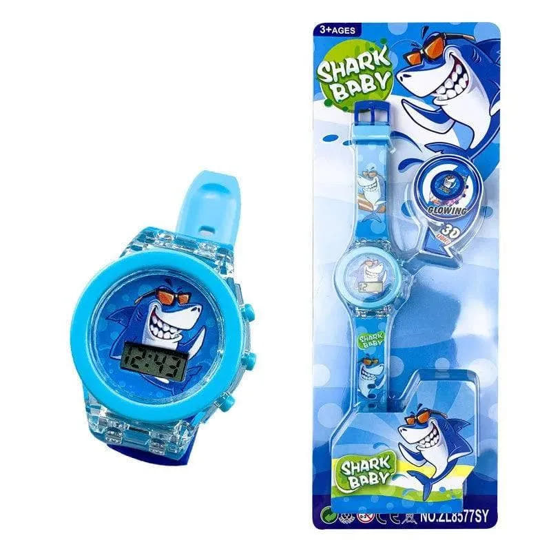 Flash Light Spiderman Kids Watch for Boys, Cartoon Shark Mickey Children Watch for Girls, Student Clock Gifts - Q-Happiness LTD