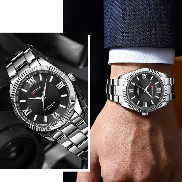 Men's Stainless Steel Quartz Watch - Luminous, Waterproof, Fashion & Casual Style - Q-Happiness LTD