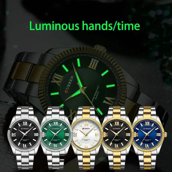 Men's Stainless Steel Quartz Watch - Luminous, Waterproof, Fashion & Casual Style - Q-Happiness LTD